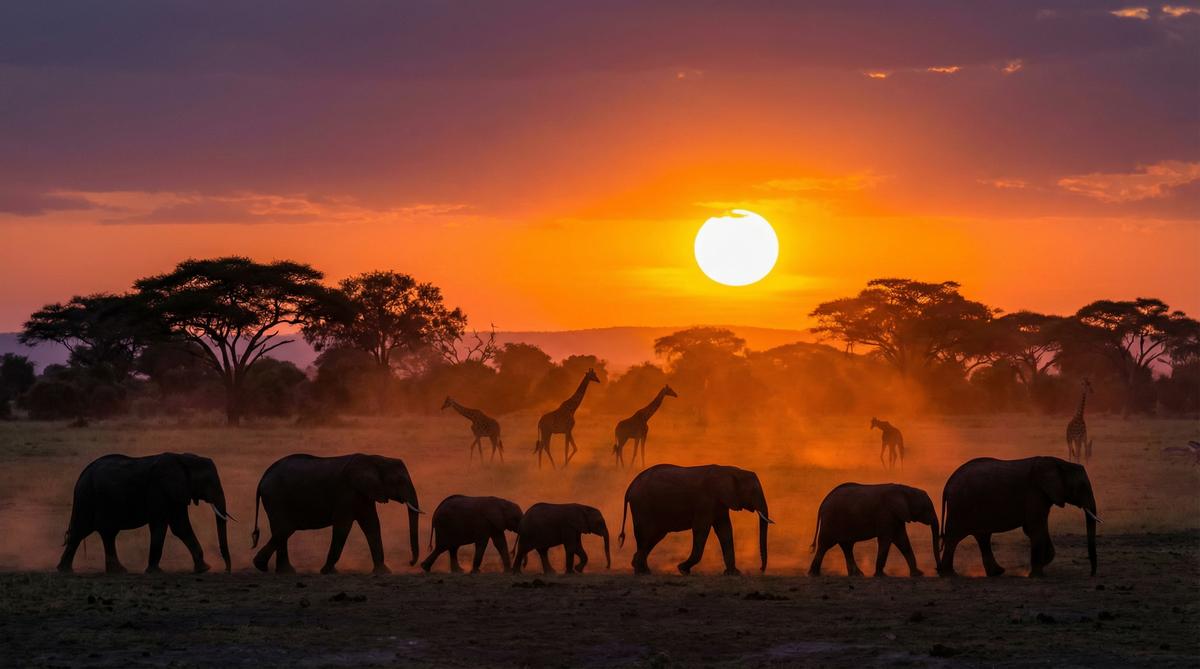 妻社非洲野生动物视频 - 象群迁徙